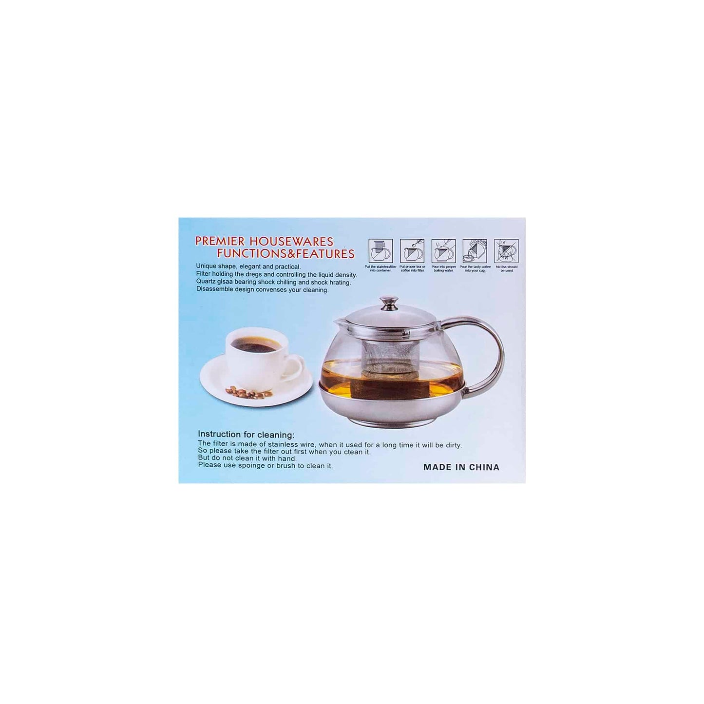 Ceainic cu strecuratoare, capacitate 600ml / 1531