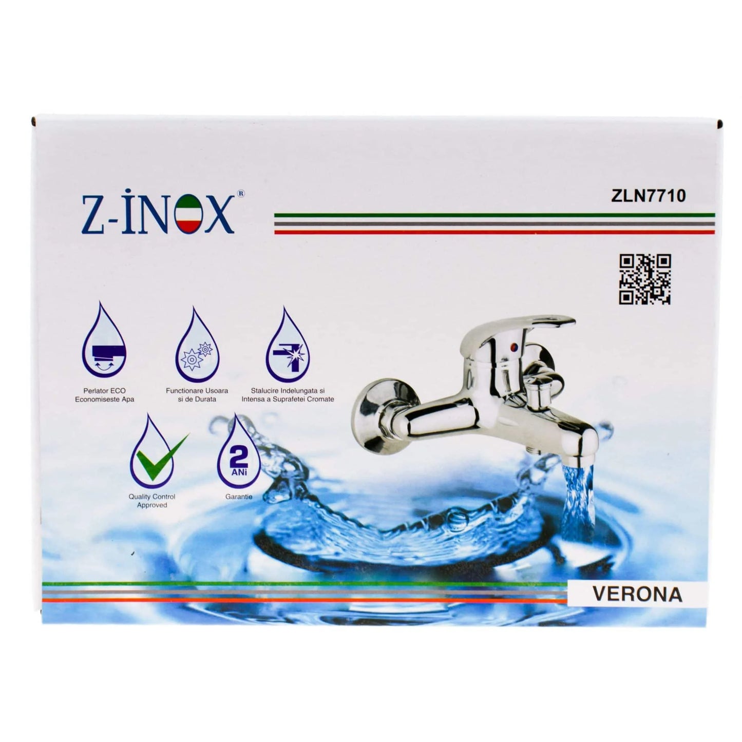 Baterie perete pentru cada, inox, monocomanda / ZLN 7710