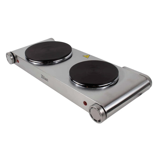 Plita electrica inox, 2 ochiuri, termostat, putere 2250W / ZLN 0542