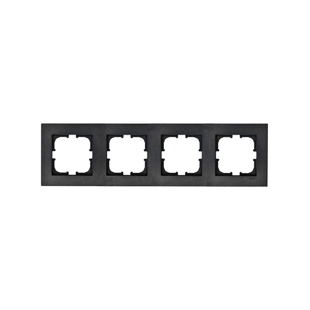 Rama pentru priza cu 4 locuri KARELL EXEN, negru / 200-140000-104
