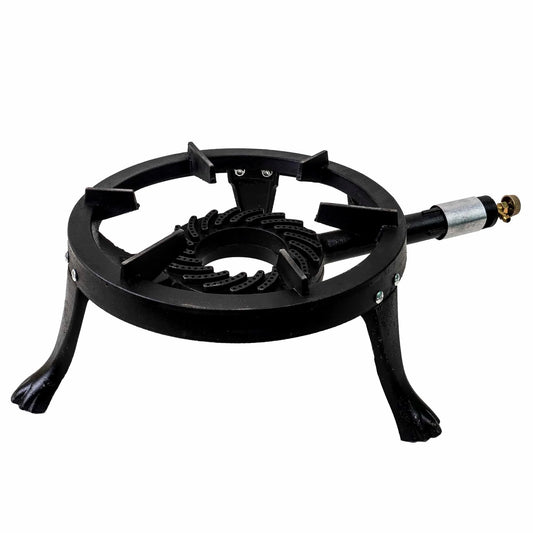 Set arzator rotund, pirostrie din fonta, (ZTS 5442) diametru 33cm, 2.5m furtun, 2 coliere, stut butelie / SET 30042