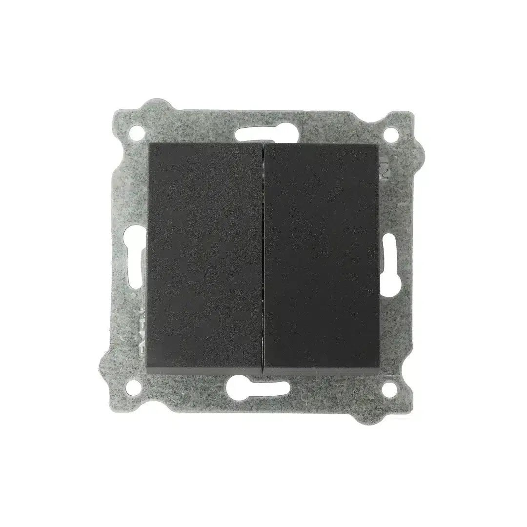 Intrerupator dublu 10A, 250V EXEN negru / 290-001402-202