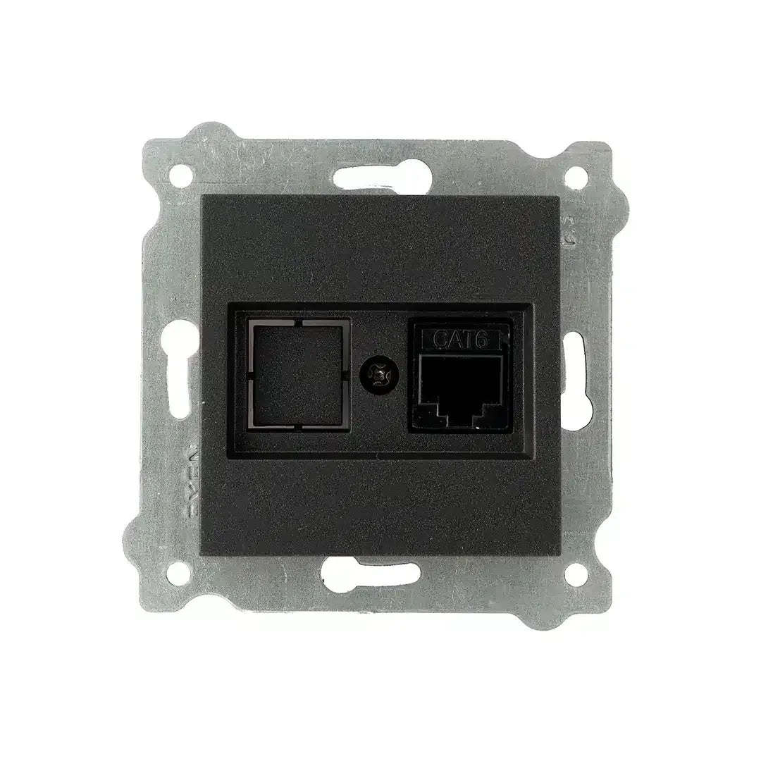 Priza pentru internet incastrata, cat 6 EXEN negru / 290-001403-253