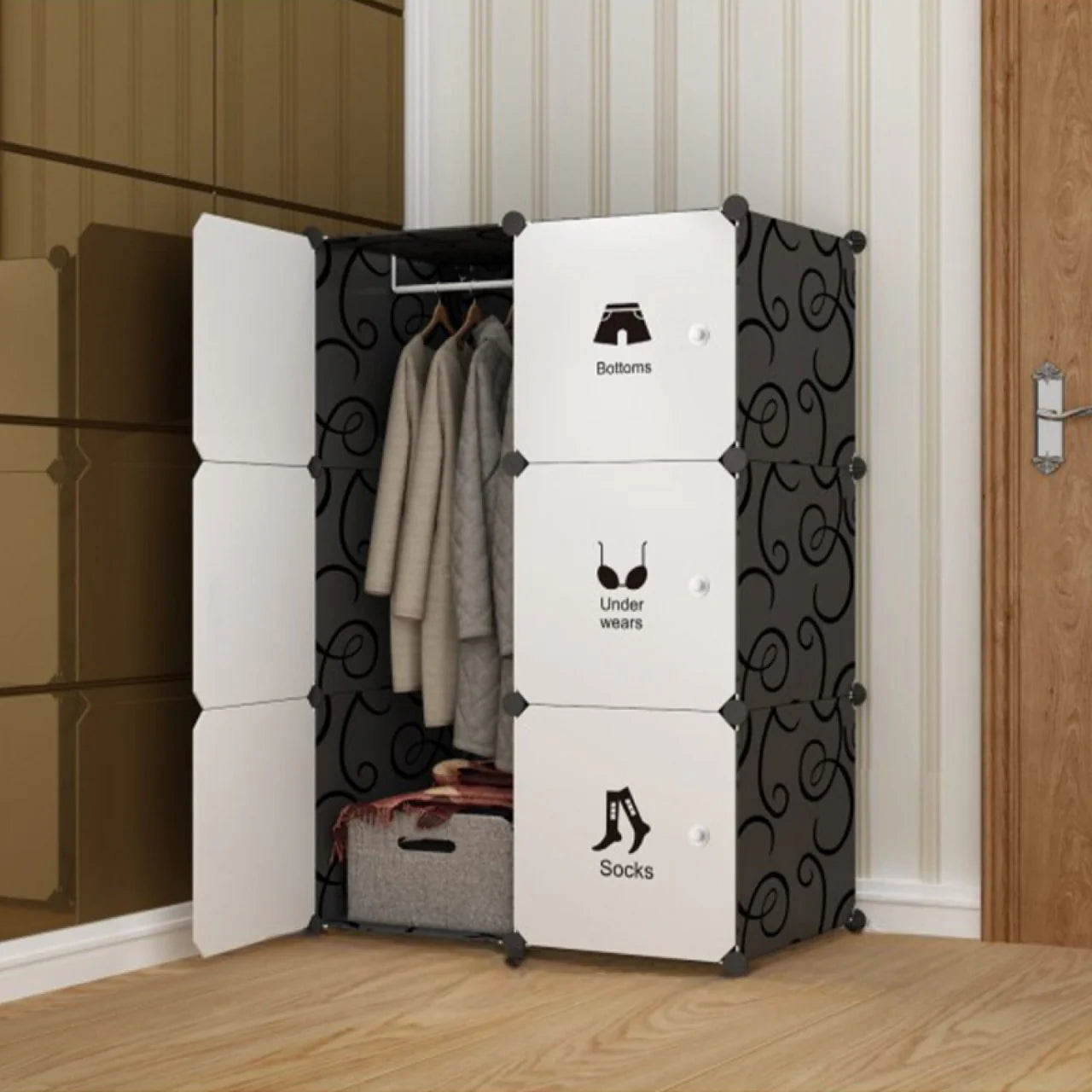 Dulap tip Soldat, Clothes Style, Negru, D2655N