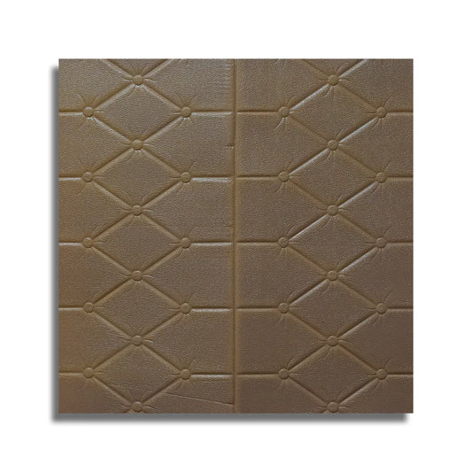 Set 10x Tapet 3D Autoadeziv, 5mm grosime, rezistent la apa, usor de curatat, 70x70cm, Naimeed D3606, model modern, Maro