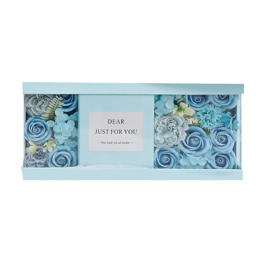 Aranjament floral elegant, flori de sapun, D4058, Blue