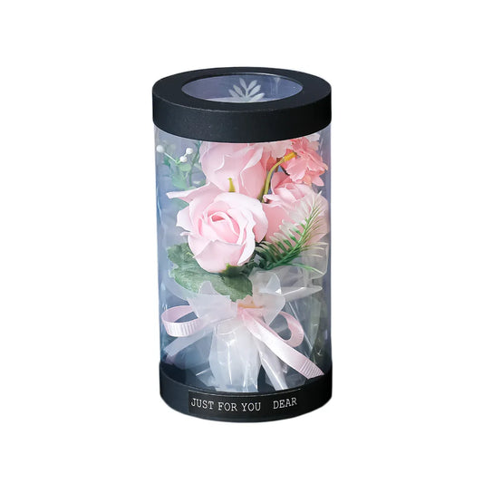 Aranjament floral elegant, flori de sapun, D4059, Roz