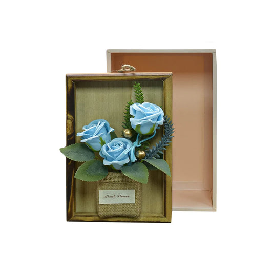 Aranjament floral elegant, flori de sapun, D4075, Blue
