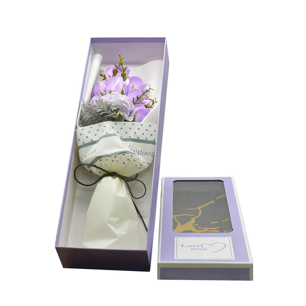 Aranjament floral elegant, flori de sapun, D4083, Mov