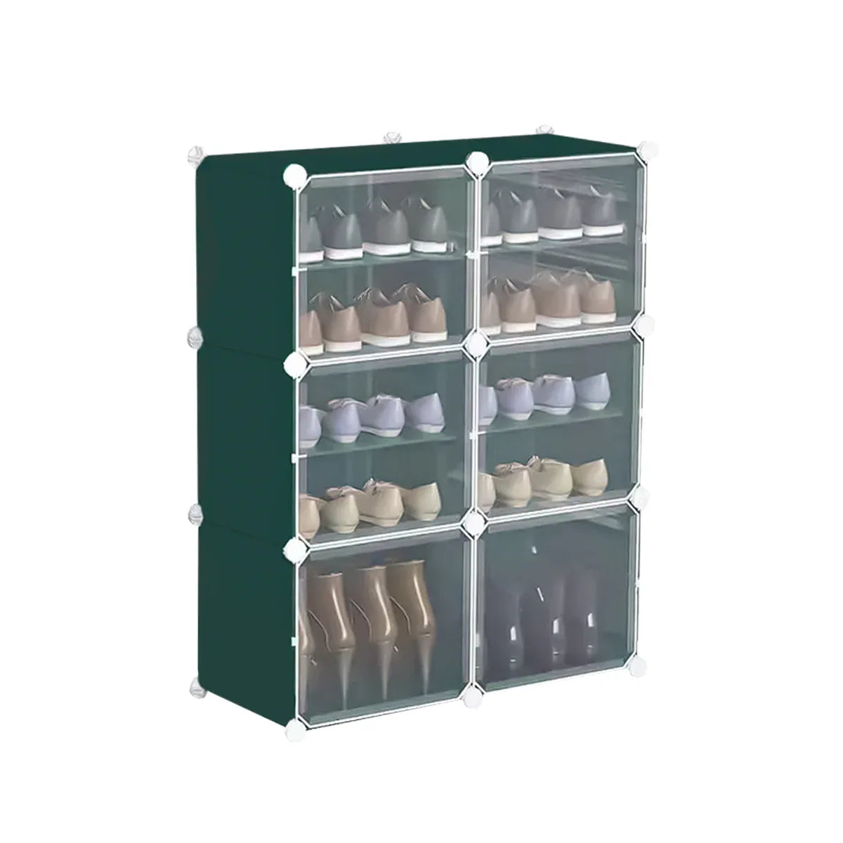 Pantofar modular, 10 Compartimente, D4132, Verde