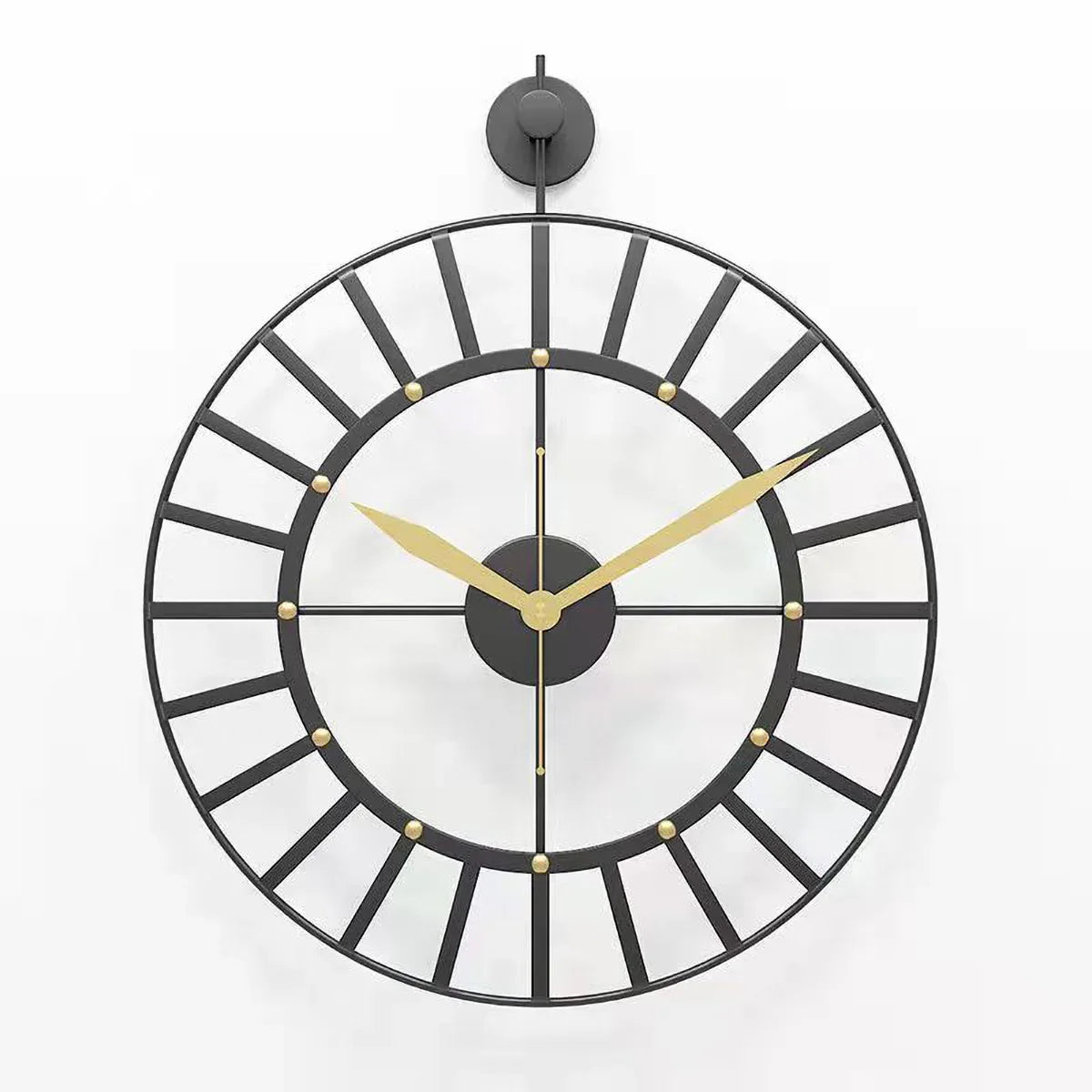 Ceas de perete, stil elegant, Metal, mecanism Silentios, D4159, 50 cm, Negru