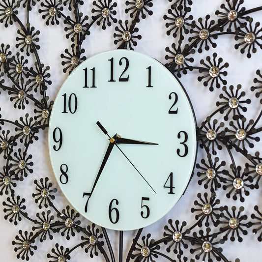 Ceas de perete, stil elegant, Metal, mecanism Silentios, D4182, 80*65 cm, Negru