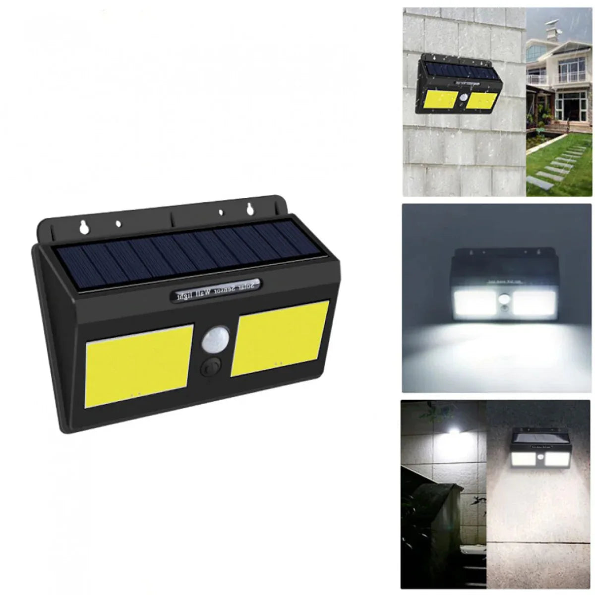 Lampa solara, cu senzor de miscare, lumina LED, acumulator, Naimeed D4309, 96 LEd-uri