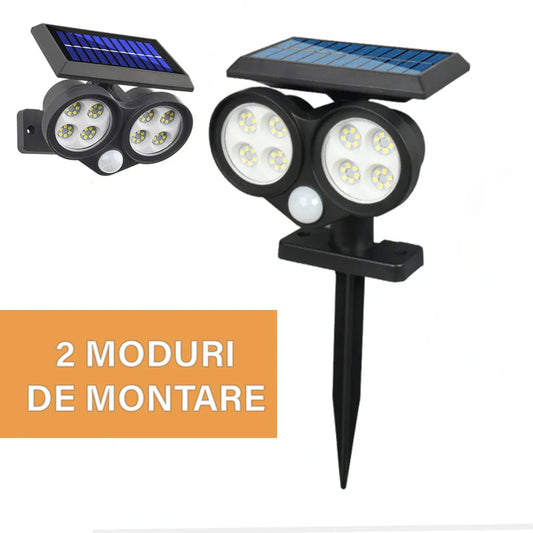 Lampa solara, cu senzor de miscare, lumina LED, acumulator, Naimeed D4336, 48 LED-uri