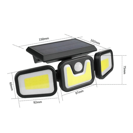 Lampa solara, cu senzor de miscare, lumina LED, acumulator, Naimeed D4347, COB 100 LED-uri
