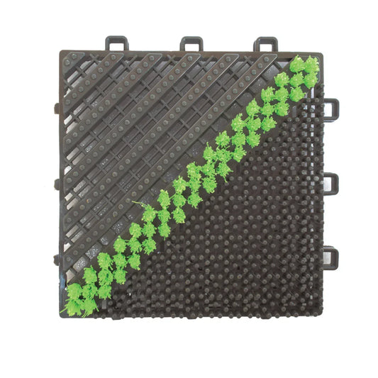 Set 12 placi pardoseala modulara si accesorii din PP, Naimeed D4535, Verde