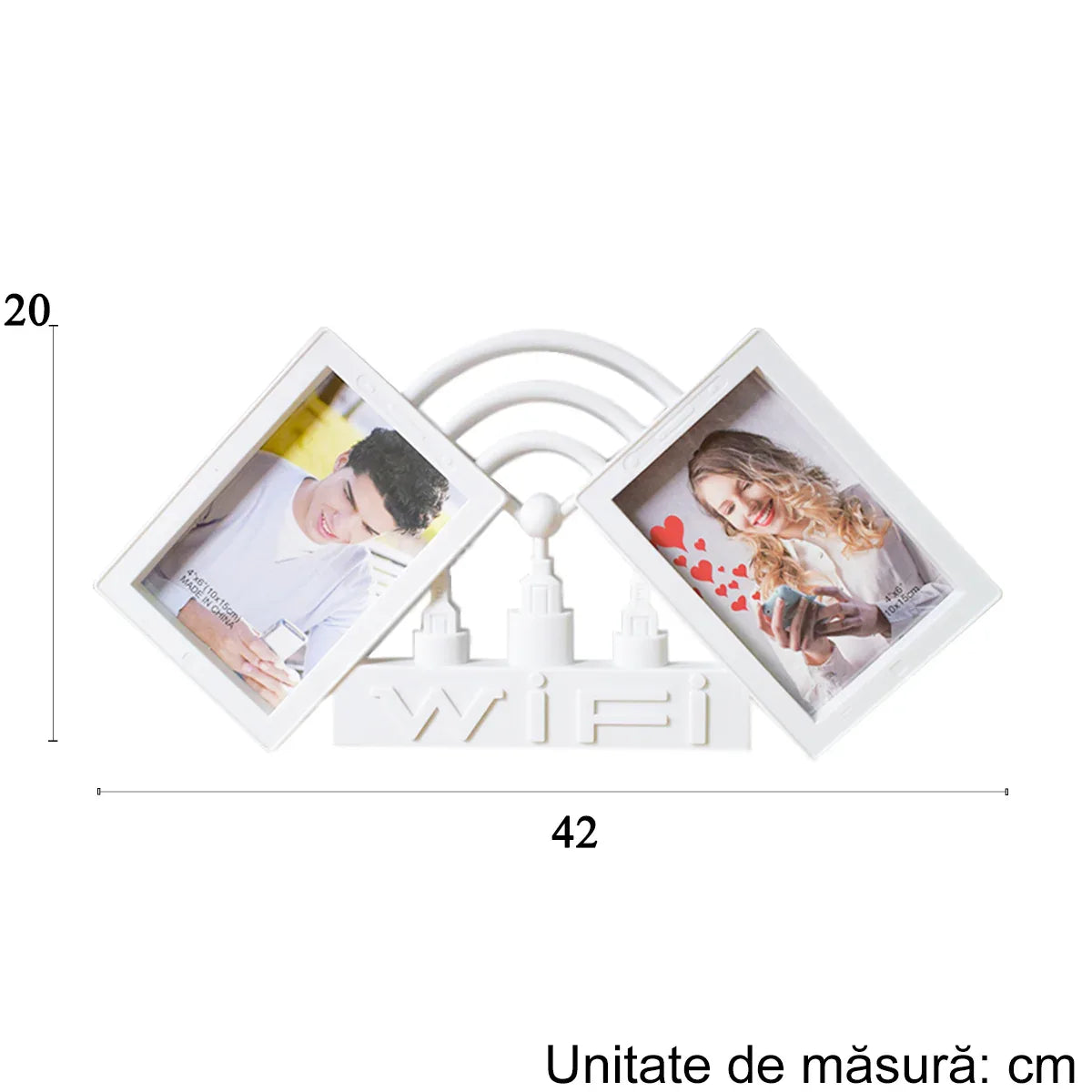 Rama foto, 2 poze, Naimeed D4542G, Auriu