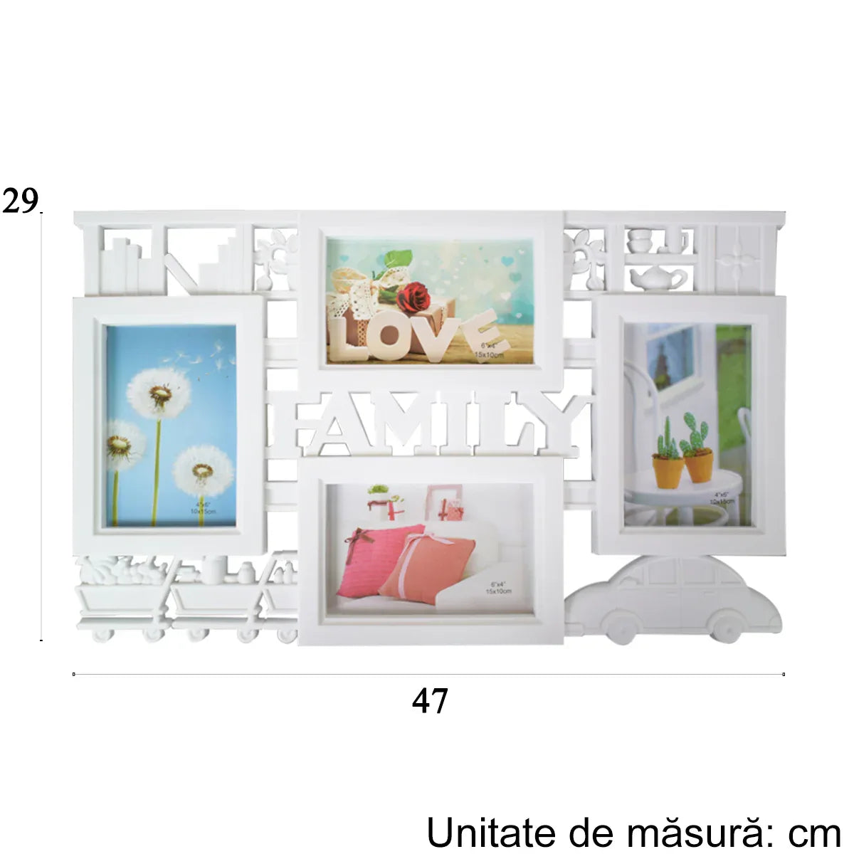 Rama foto, 4 poze, Naimeed D4579W, Alb