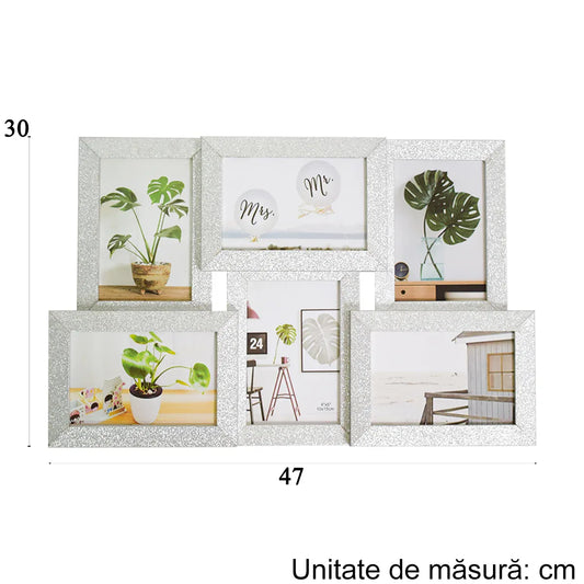 Rama foto, 6 poze, Naimeed D4592S, Argintiu