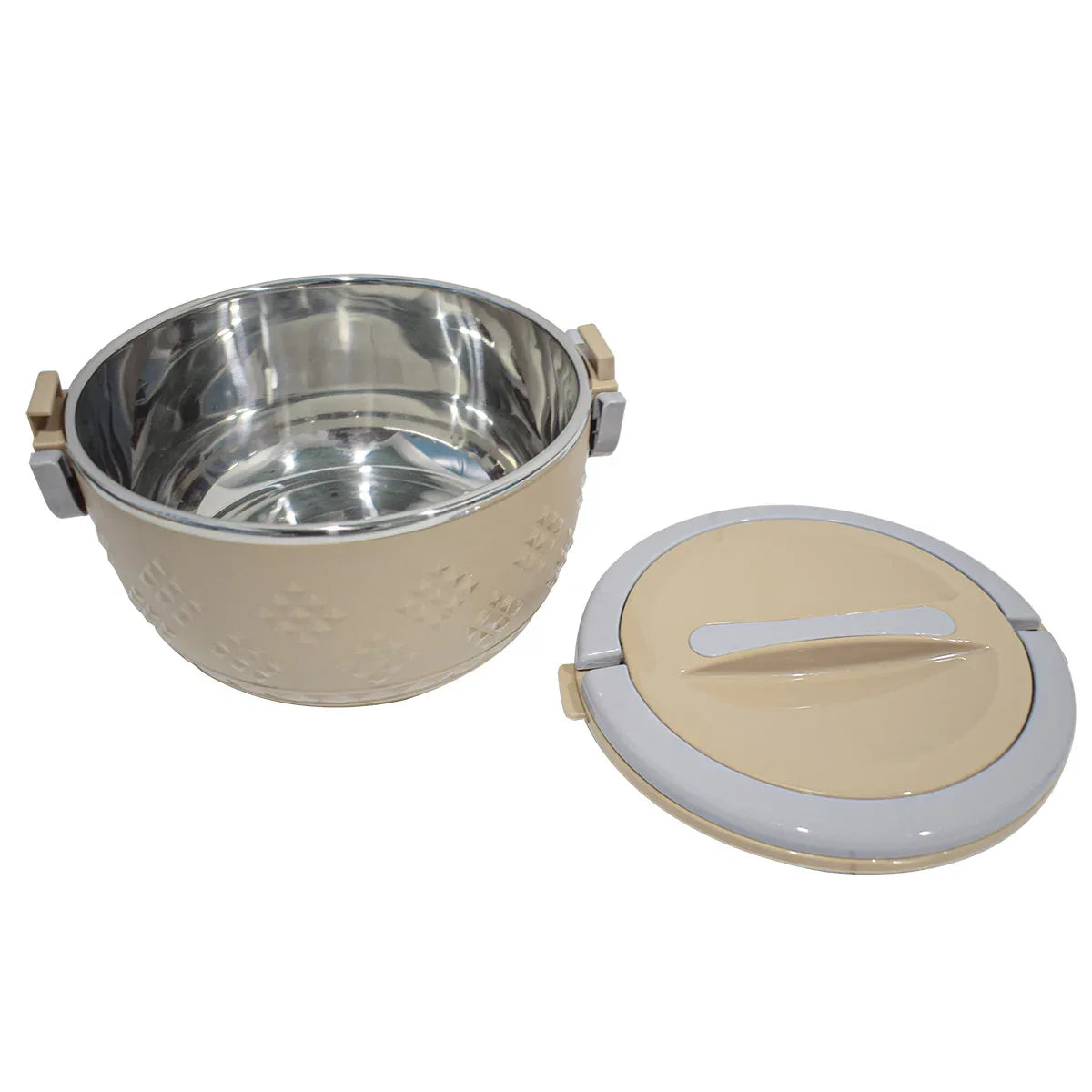 Caserola termica, set 3 piese, cu interior din inox, Naimeed D4809, Crem