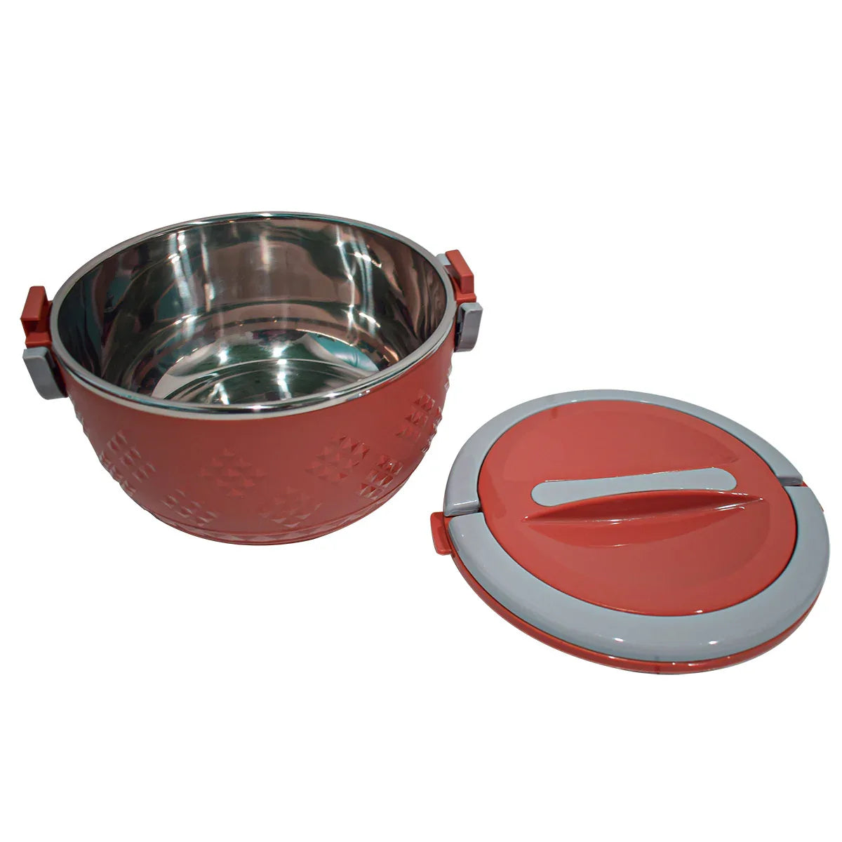 Caserola termica, set 3 piese, cu interior din inox, Naimeed D4809, Rosu