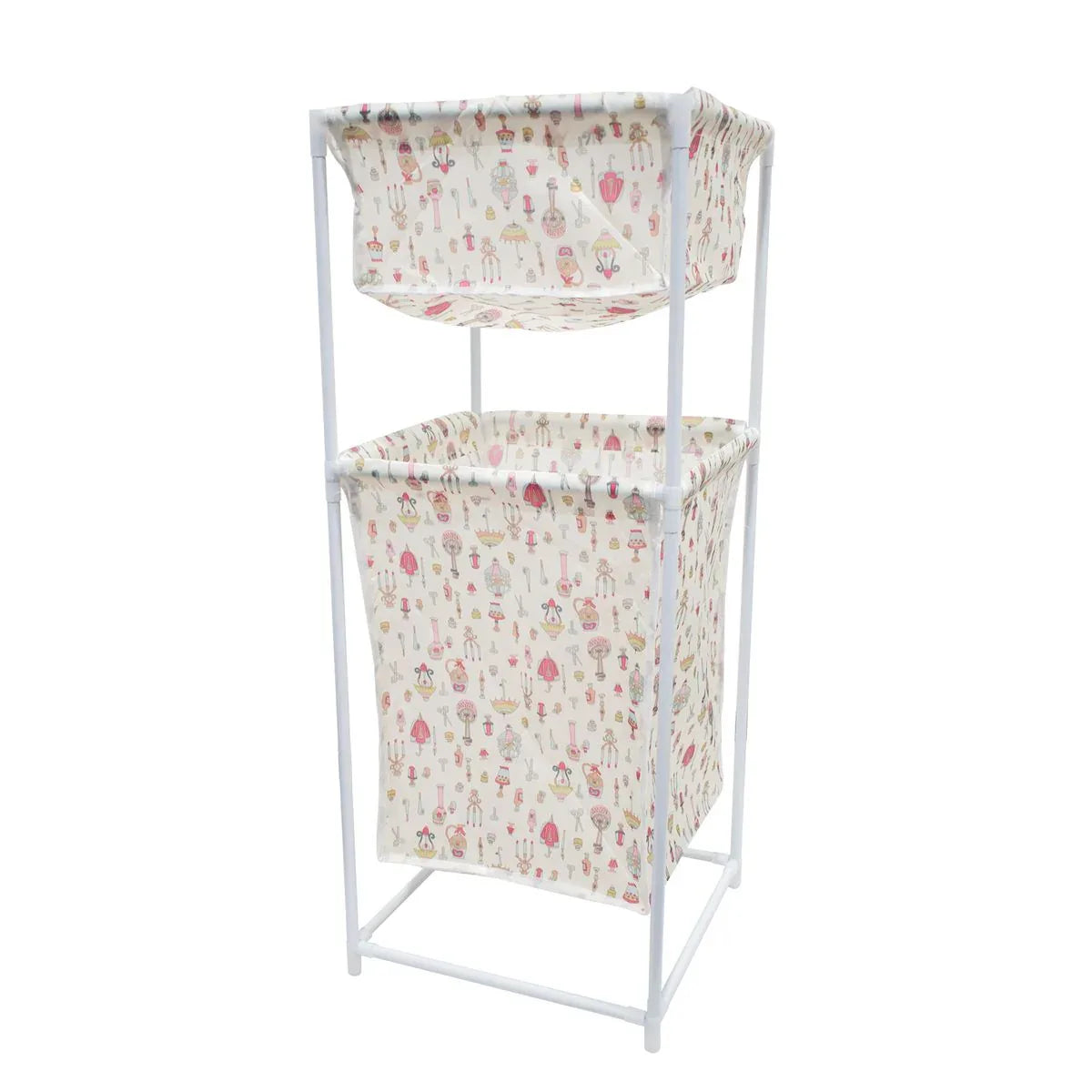 Cos de rufe, material textil, 2 niveluri, Naimeed D4839G, Galben