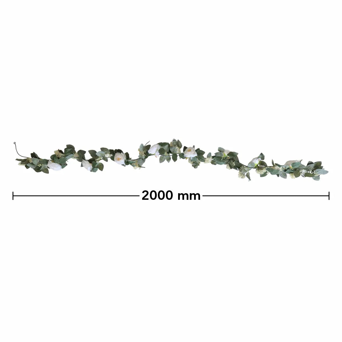Planta artificiala curgatoare cu flori, Naimeed D4866, Alb, 2m