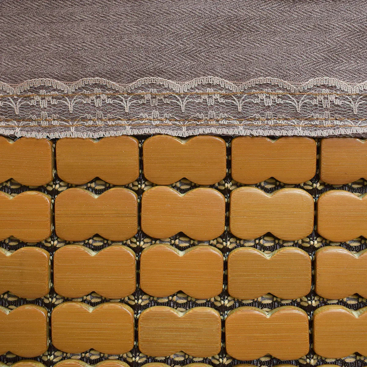 Fata de perna, model din bambus, Naimeed D4923, Maro, Broderie alba