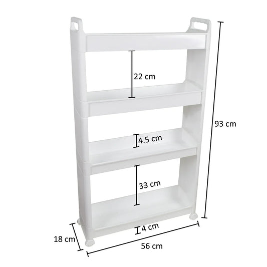Raft multifunctional, 4 niveluri, Naimeed D5280, Alb, 56x18x93cm