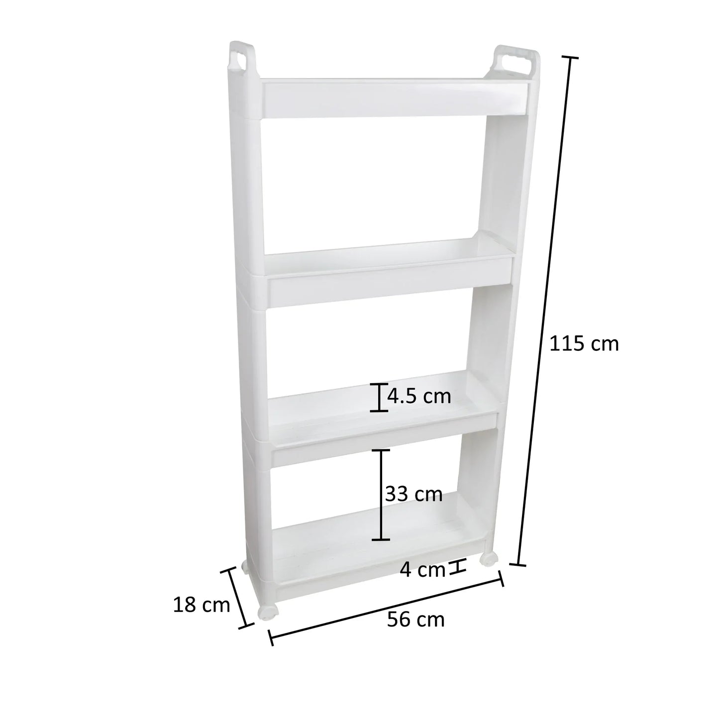 Raft multifunctional, 4 niveluri, Naimeed D5281, Alb, 56x18x115cm
