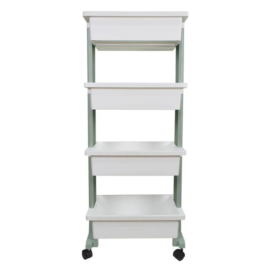 Raft multifunctional, 4 niveluri, Naimeed D5289, Alb/Turcoaz, 45x30x110cm