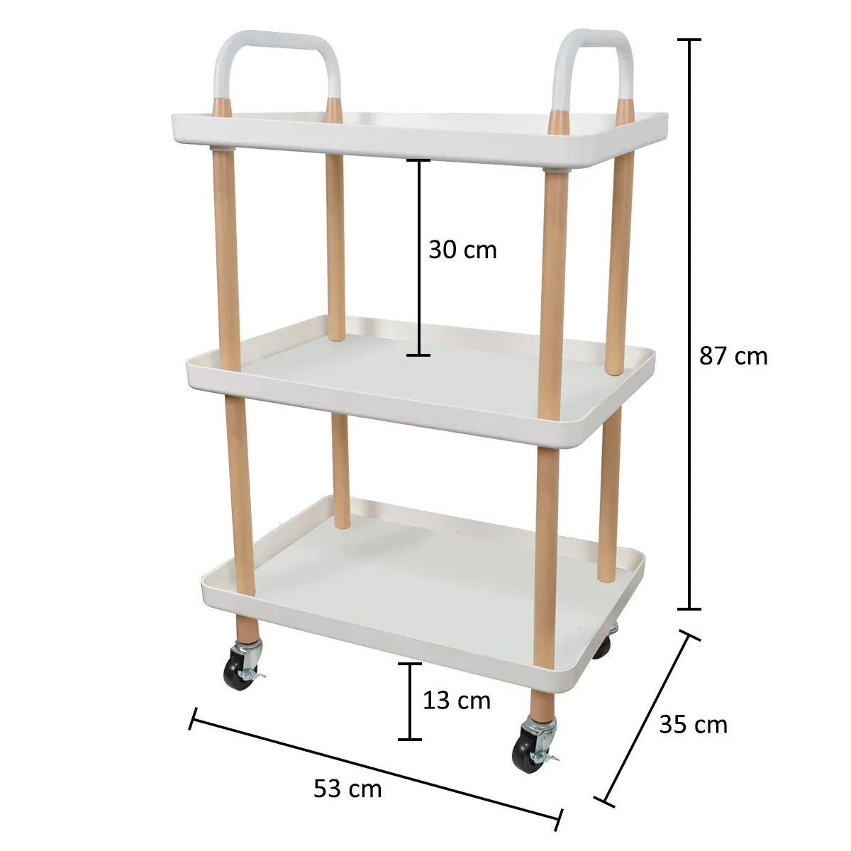Raft multifunctional, 3 niveluri, Naimeed D5291, Alb, 53x35x87cm