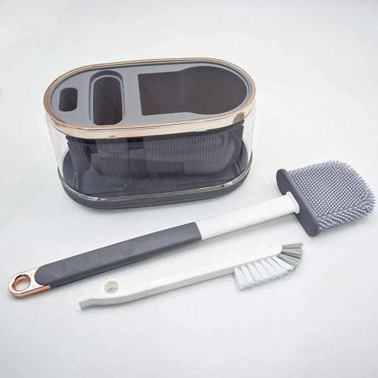 Set 2 perii toaleta, Naimeed D5293, Gri inchis, 20x11x45cm