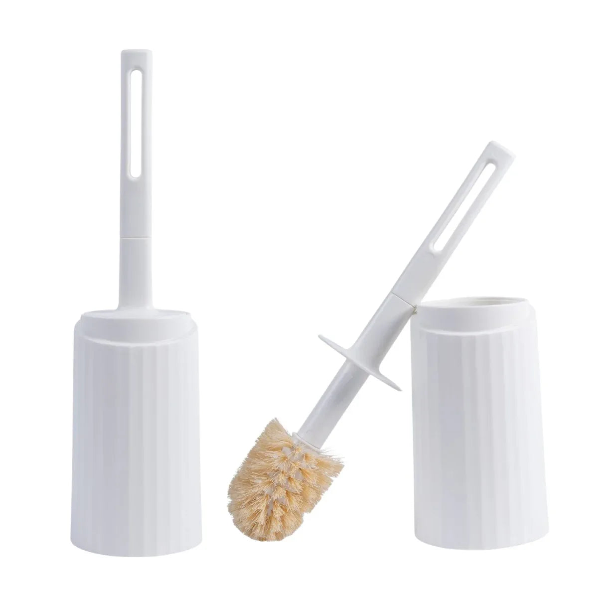 Set perie toaleta cu suport, Naimeed D5313, 40x11cm, Alb