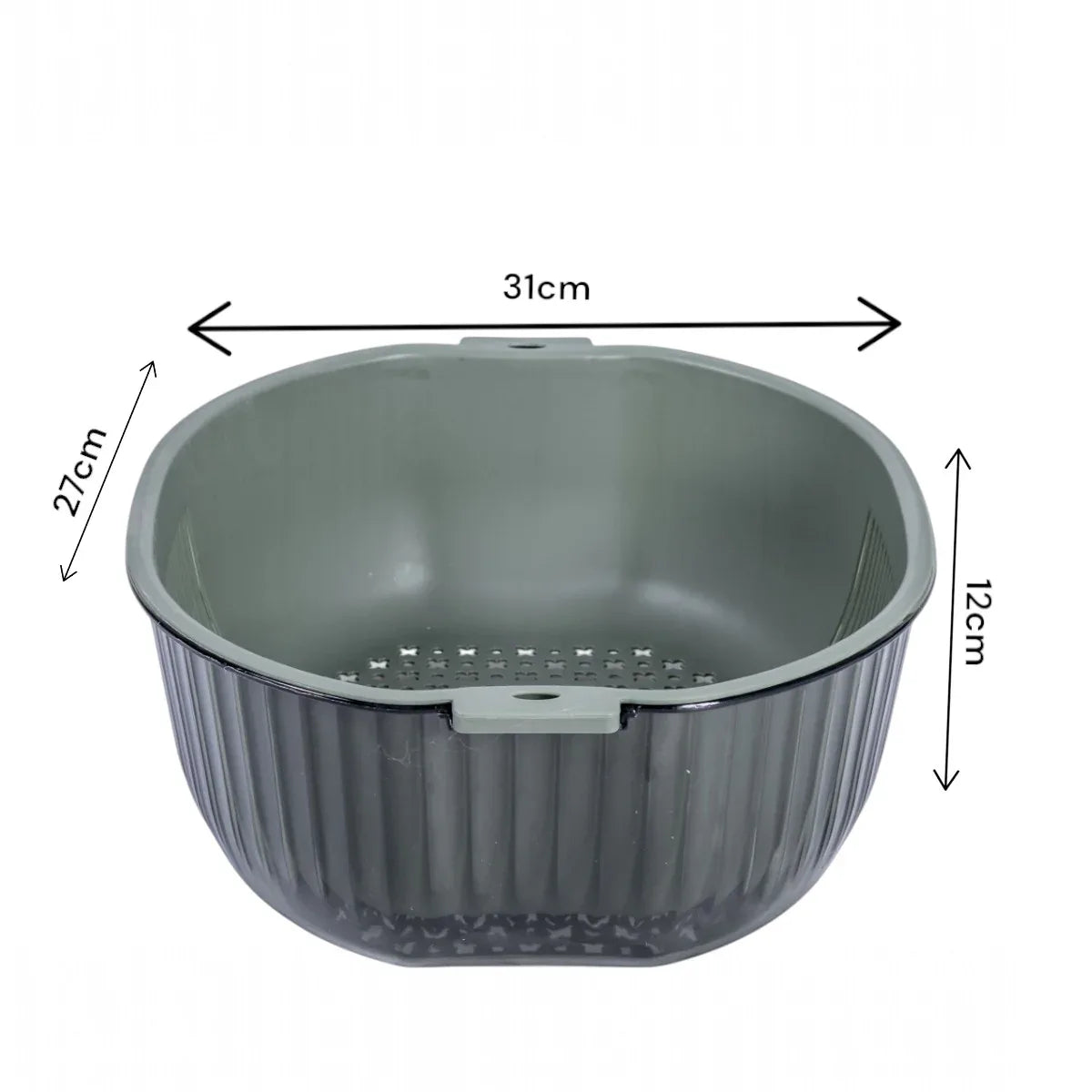 Set strecuratoare cu bol detasabil, Naimeed D5348, plastic, 31x27X12cm, Verde