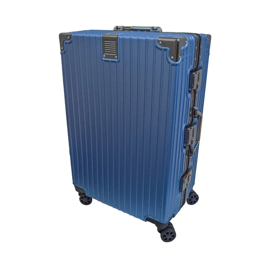 Troler, bagaj de cala, Naimeed D5398M, Premium Voyage, 4 roti duble 360 grade, ABS, inchidere cifru, Albastru, 42x28x68cm