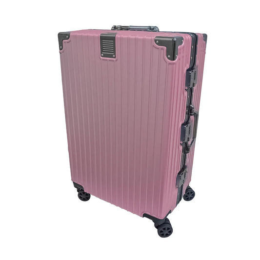Troler, bagaj de cala, Naimeed D5399M, Premium Voyage, 4 roti duble 360 grade, ABS, inchidere cifru, Roz, 42x28x68cm