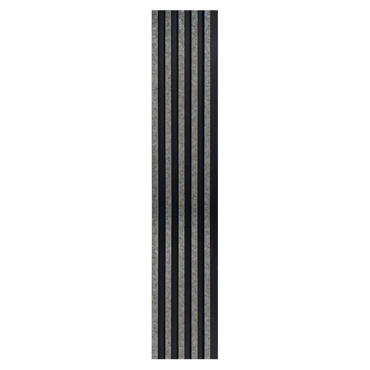 Set 5 panouri decorative, riflaj, polimer rigid, Naimeed D5494, 270x12x1cm, Negru/Gri