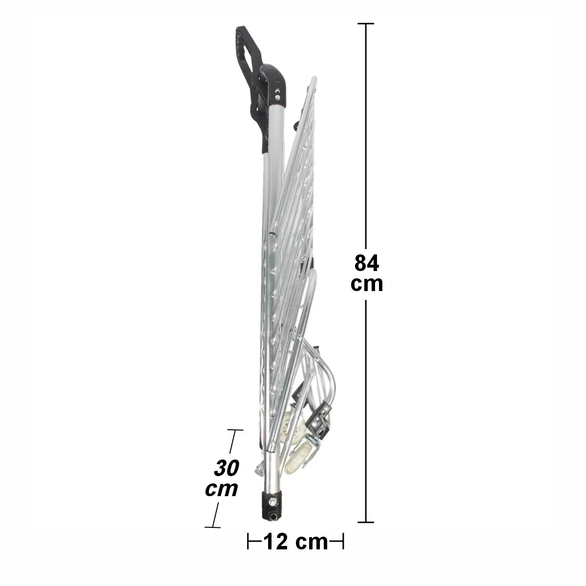 Carucior de piata pliabil, din aluminiu, Naimeed D5662, 2 roti, 30 L, 40x37,5x91 cm, 20kg, Argintiu