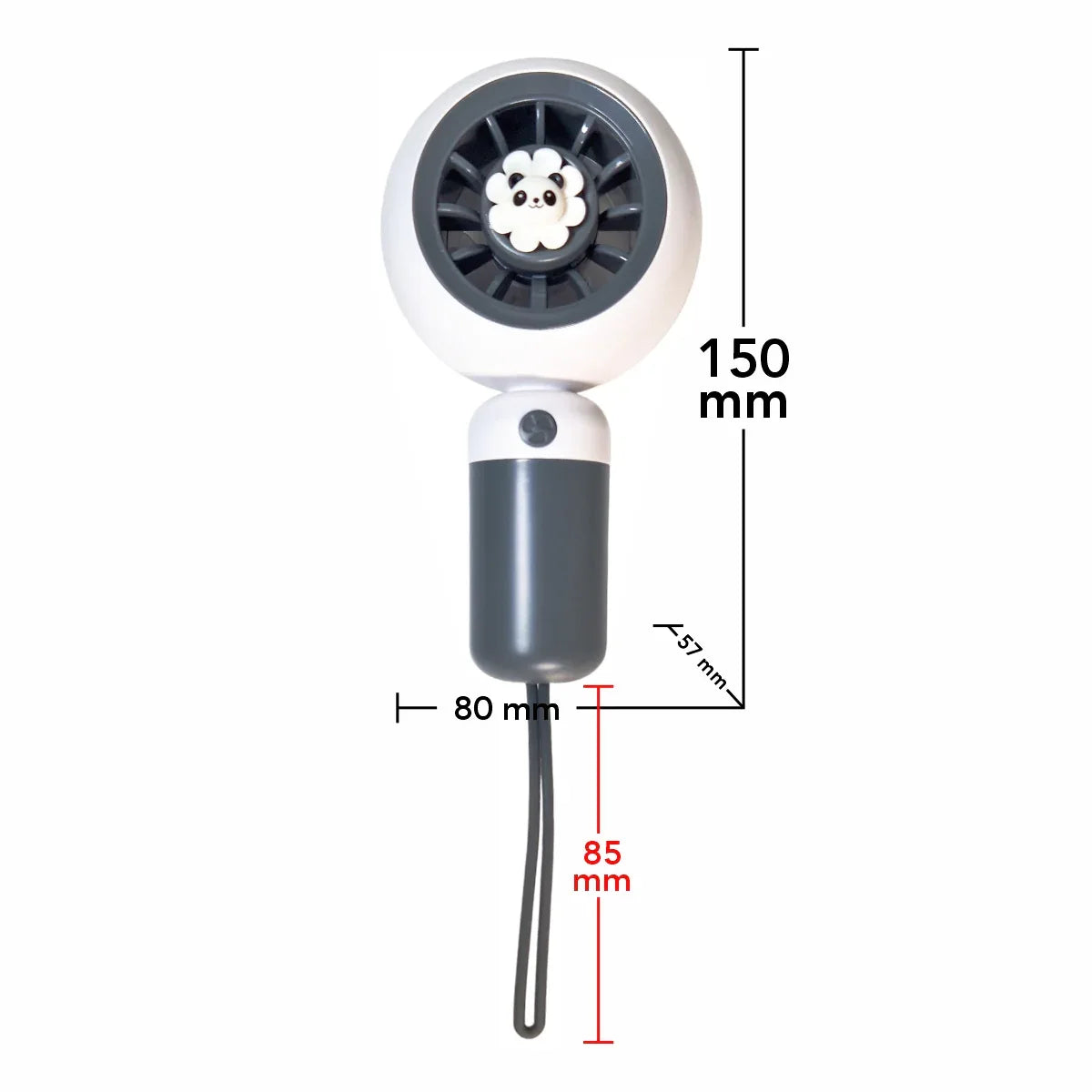 Ventilator, cu acumulator, Naimeed D5829, USB, Gri Inchis, 80x150x57mm