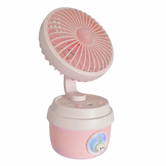 Ventilator si Umidificator, cu acumulator, Naimeed D5834, USB, Roz, 110x210x105mm