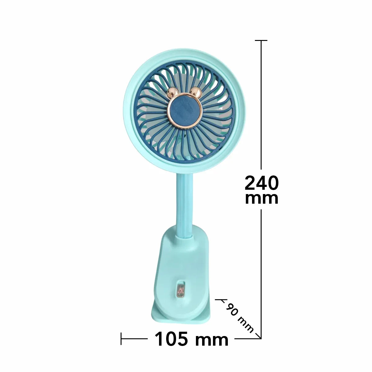 Ventilator, cu acumulator, Naimeed D5861, USB, Turcoaz, 105x240x90mm