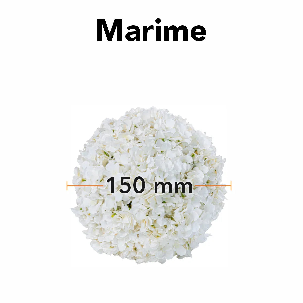Sfera din plante artificiale, cu flori, Naimeed D5926, Alb, 150mm