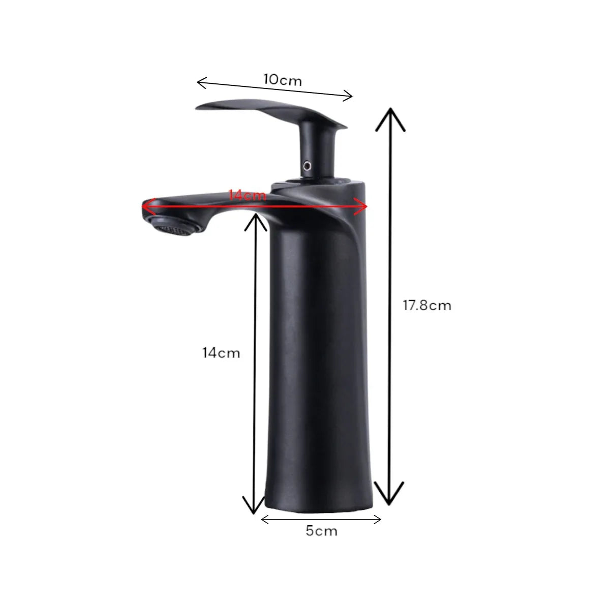 Baterie pentru baie cu design modern, Naimeed D6200, Negru mat