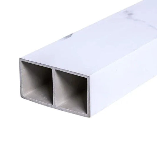 Set 5 profile Rectangular Decorativ Ranforsat WPC, Naimeed D6210, 260x10x5cm, Alb marmura