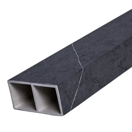 Set 5 profile Rectangular Decorativ Ranforsat WPC, Naimeed D6212, 260x10x5cm, Gri marmura