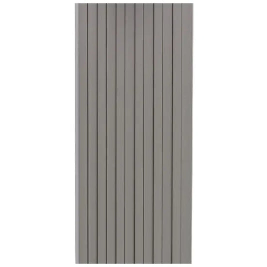 Set 5 panouri decorative, riflaj WPC, cu 6 caneluri, Naimeed D6221, 260x17x1.8cm, Gri deschi