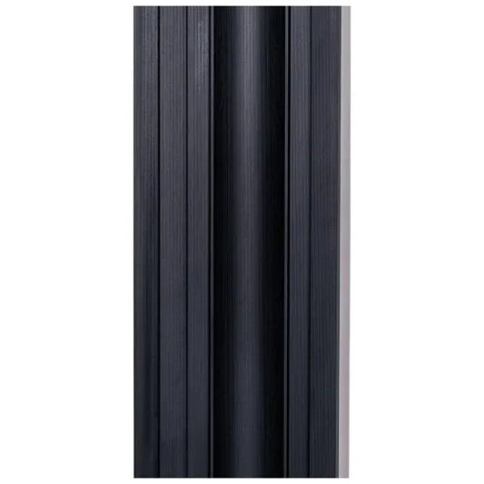 Set 5 panouri decorative, riflaj WPC, Naimeed D6227, 260x18x1.8cm, Negru