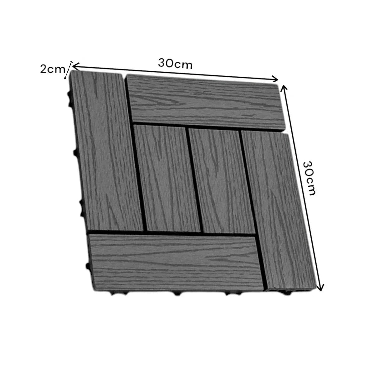 Dala deck terasa WPC, Naimeed D6254, 30x30x2cm, Gri