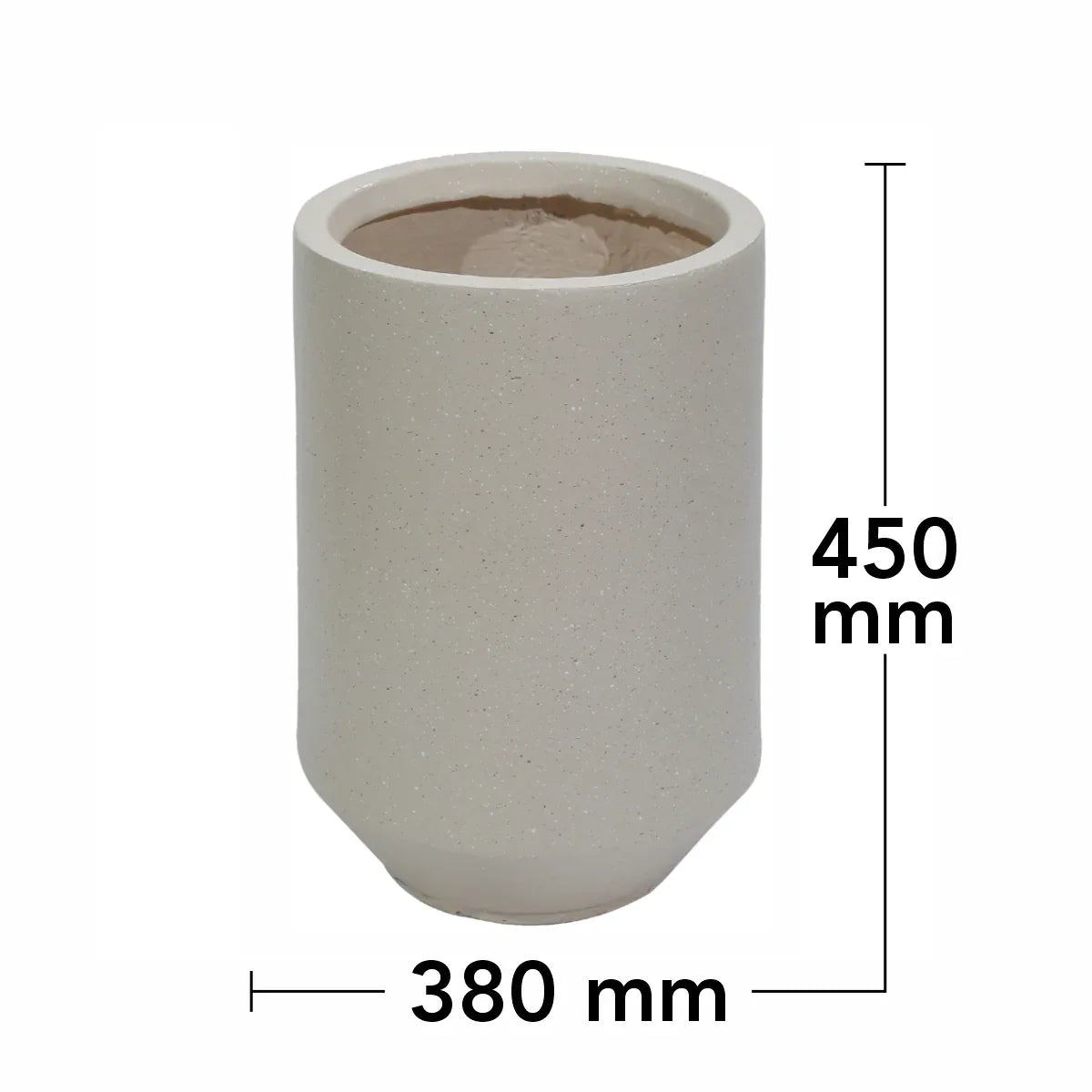 Ghiveci ecologic, Eco-friendly, Naimeed D6352, Mare, din materiale minerale, Crem, 45x38x38cm